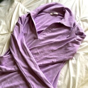 Collared lilac long sleeve shirt